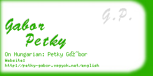 gabor petky business card